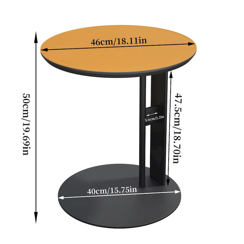 Table basse en pierre frittée blanche et marron de selle avec 2 tiroirs, carrée/ronde