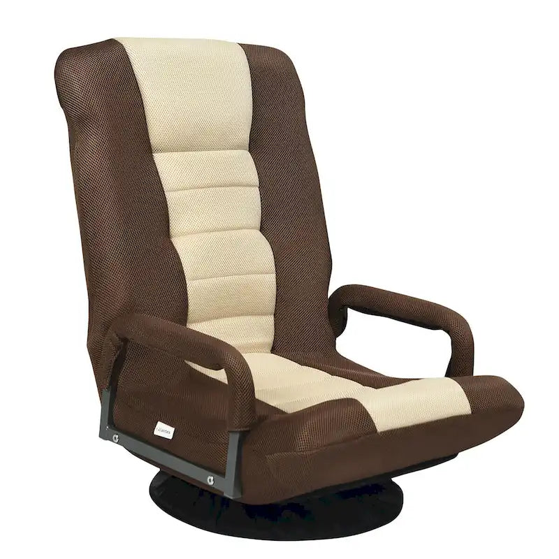 Chaise de jeu pliable pour 1 personne, pivotante à 360°, marron / gris / rouge / bleu