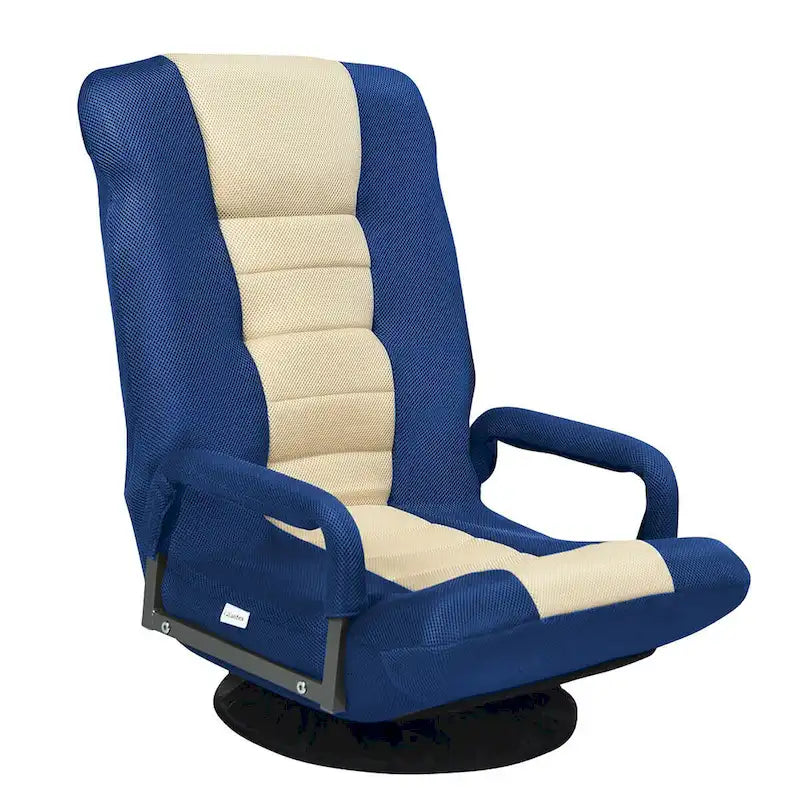 Chaise de jeu pliable pour 1 personne, pivotante à 360°, marron / gris / rouge / bleu
