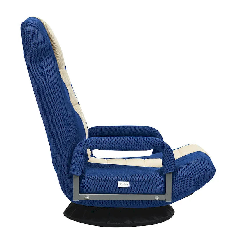 Chaise de jeu pliable pour 1 personne, pivotante à 360°, marron / gris / rouge / bleu