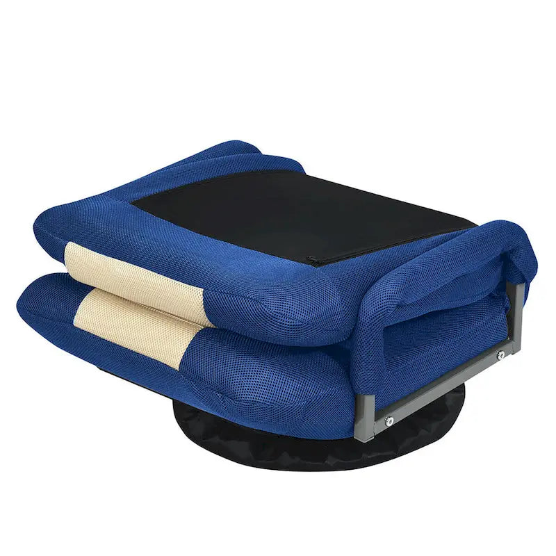 Chaise de jeu pliable pour 1 personne, pivotante à 360°, marron / gris / rouge / bleu