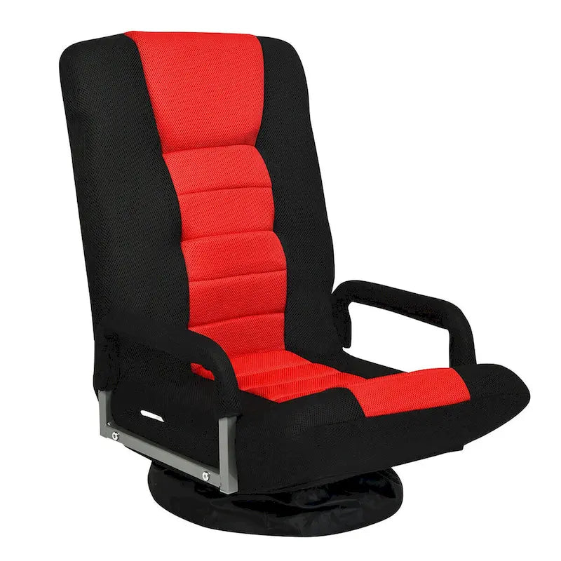 Chaise de jeu pliable pour 1 personne, pivotante à 360°, marron / gris / rouge / bleu
