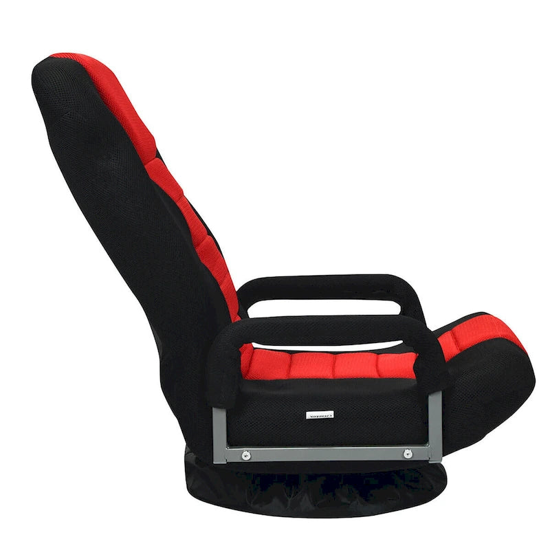 Chaise de jeu pliable pour 1 personne, pivotante à 360°, marron / gris / rouge / bleu