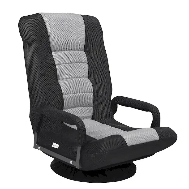 Chaise de jeu pliable pour 1 personne, pivotante à 360°, marron / gris / rouge / bleu