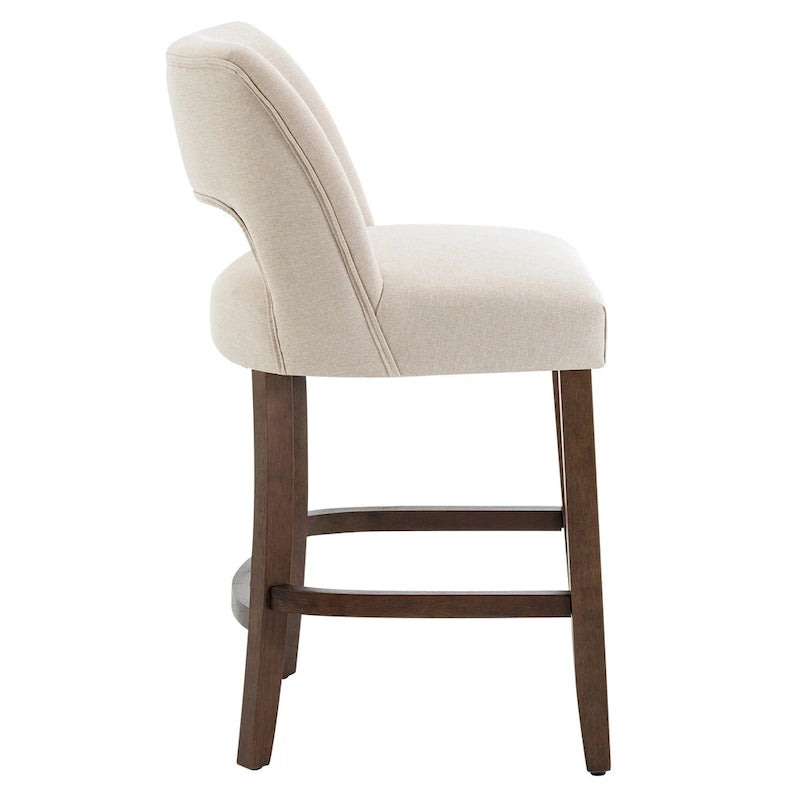 Tabouret de bar en tissu blanc/orange/gris/marron/vert avec repose-pieds, lot de 2
