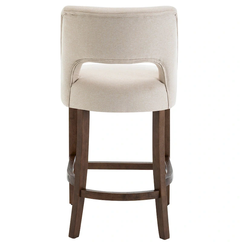 Tabouret de bar en tissu blanc/orange/gris/marron/vert avec repose-pieds, lot de 2