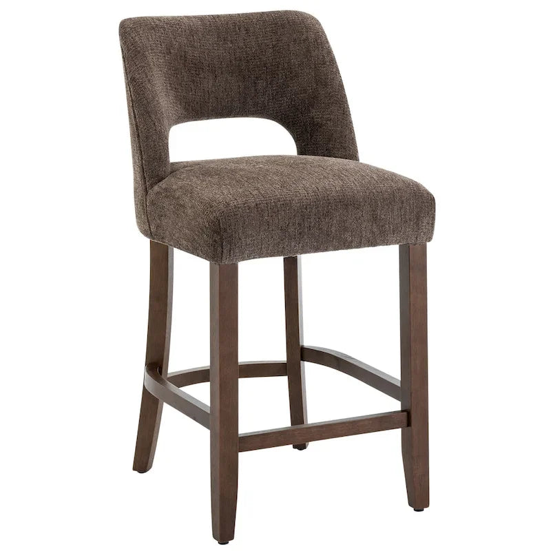 Tabouret de bar en tissu blanc/orange/gris/marron/vert avec repose-pieds, lot de 2