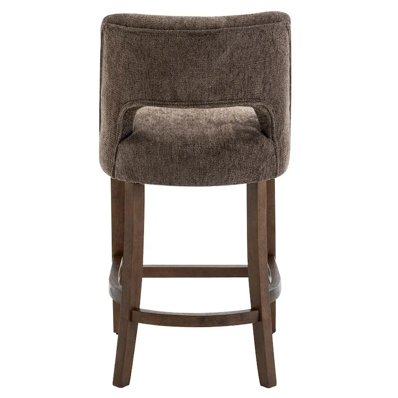 Tabouret de bar en tissu blanc/orange/gris/marron/vert avec repose-pieds, lot de 2