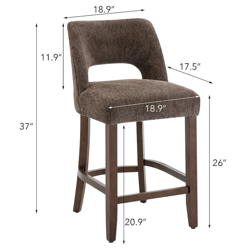 Tabouret de bar en tissu blanc/orange/gris/marron/vert avec repose-pieds, lot de 2