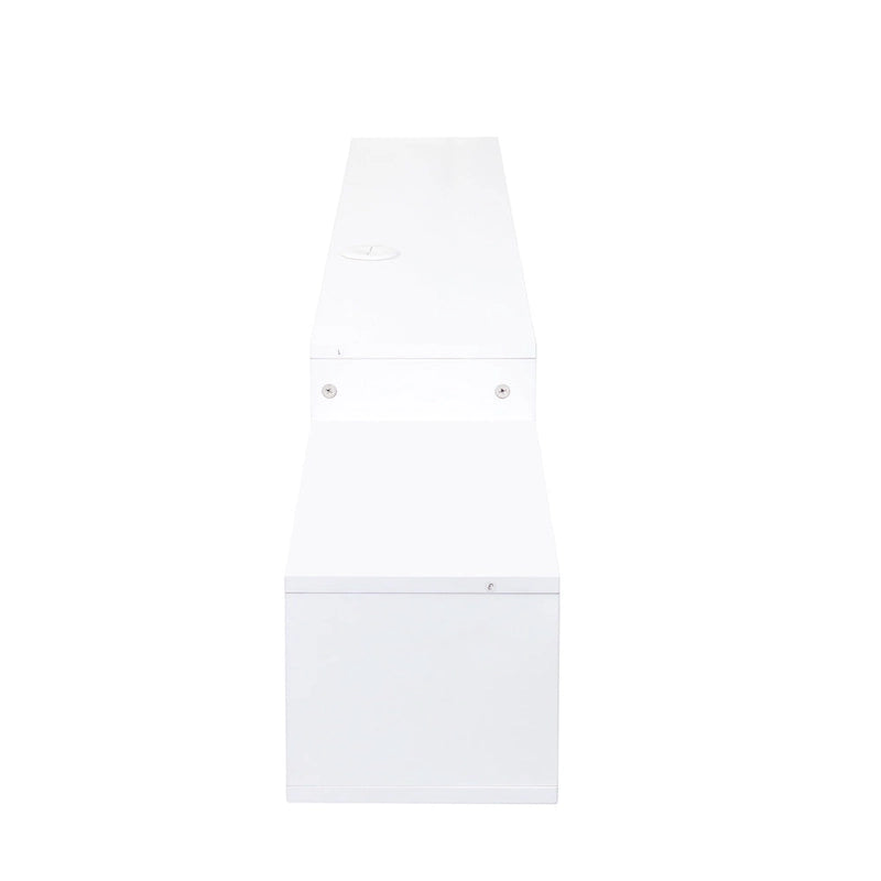 Meuble TV mural flottant à 3 niveaux blanc, une pièce