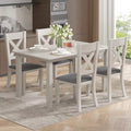 Table à manger rectangulaire moderne grise, 4 à 6 places