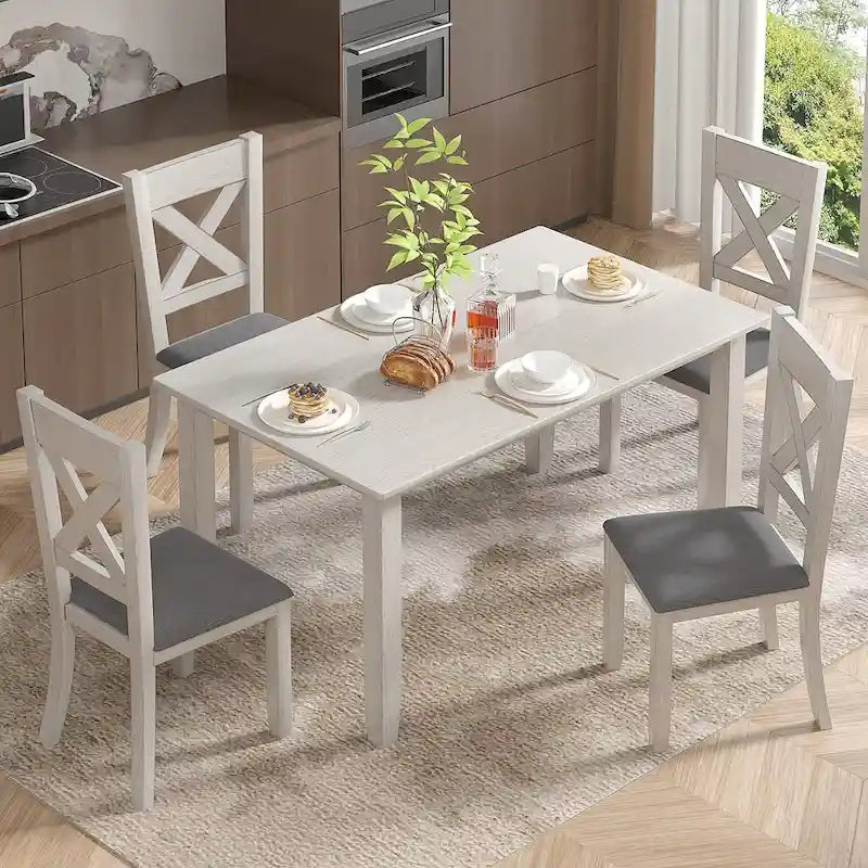 Table à manger rectangulaire moderne grise, 4 à 6 places