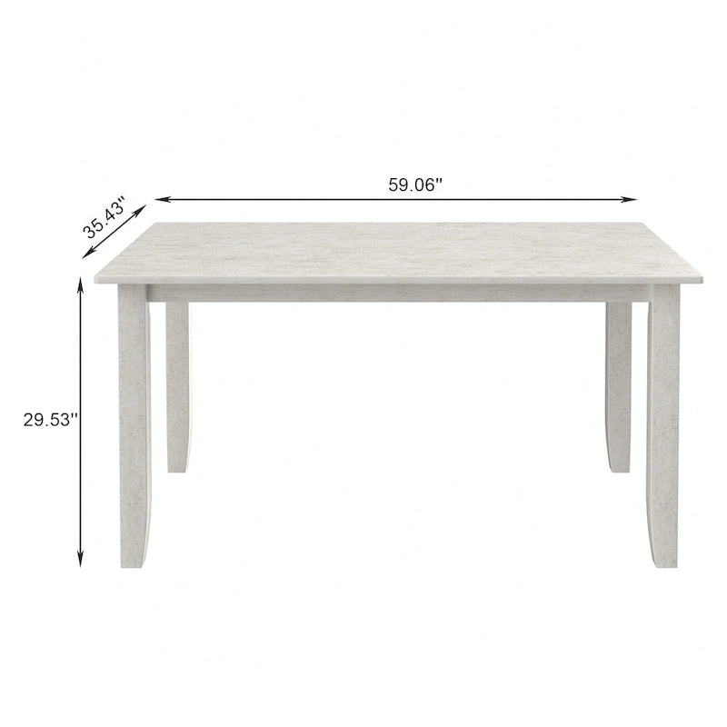 Table à manger rectangulaire moderne grise, 4 à 6 places