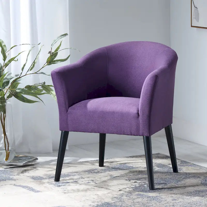Fauteuil rembourré en tissu, pieds noirs, 1 place