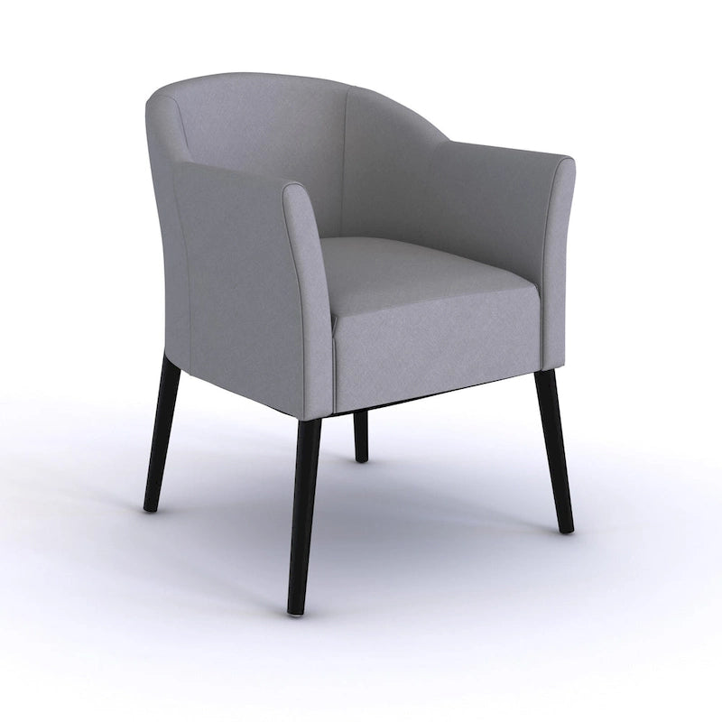 Fauteuil rembourré en tissu, pieds noirs, 1 place