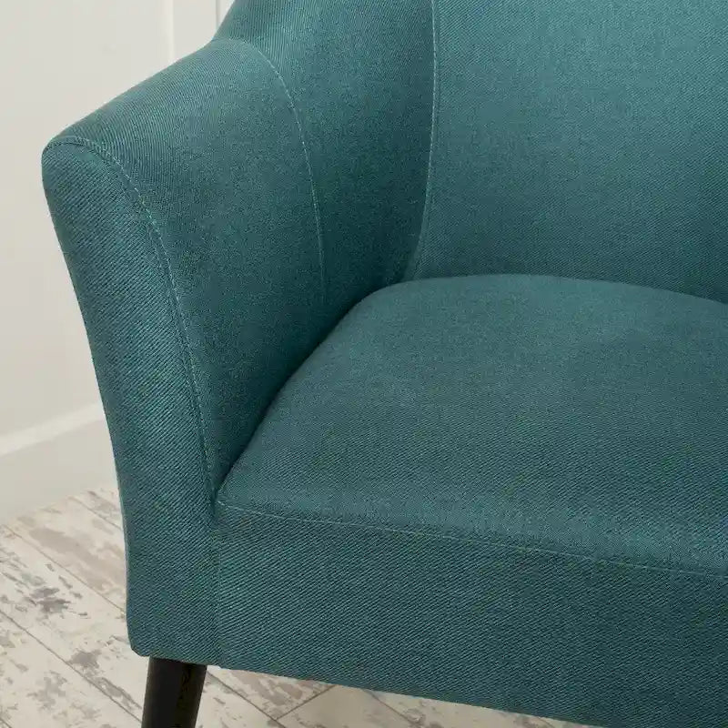 Fauteuil rembourré en tissu, pieds noirs, 1 place