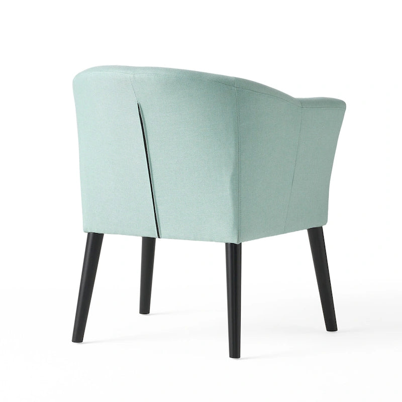 Fauteuil rembourré en tissu, pieds noirs, 1 place