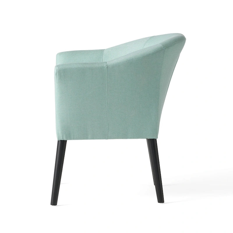 Fauteuil rembourré en tissu, pieds noirs, 1 place