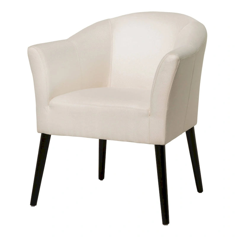 Fauteuil rembourré en tissu, pieds noirs, 1 place