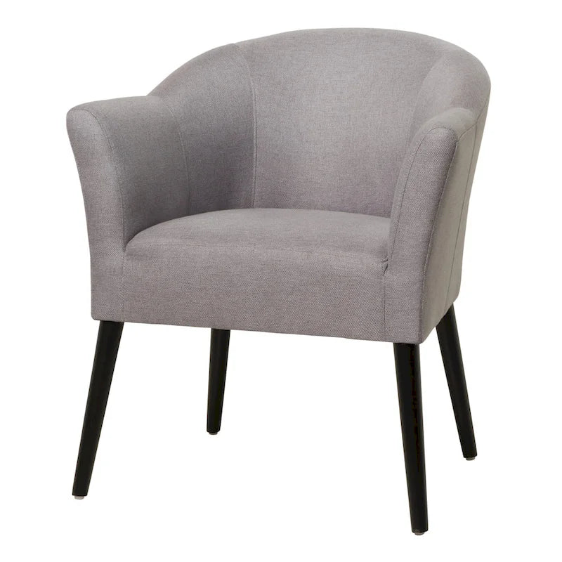 Fauteuil rembourré en tissu, pieds noirs, 1 place