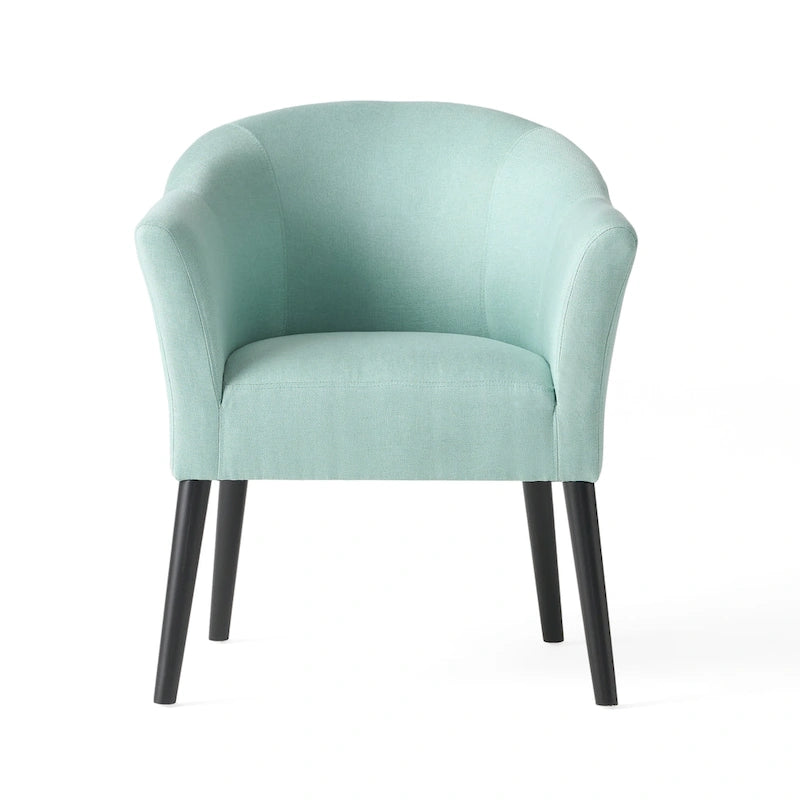 Fauteuil rembourré en tissu, pieds noirs, 1 place