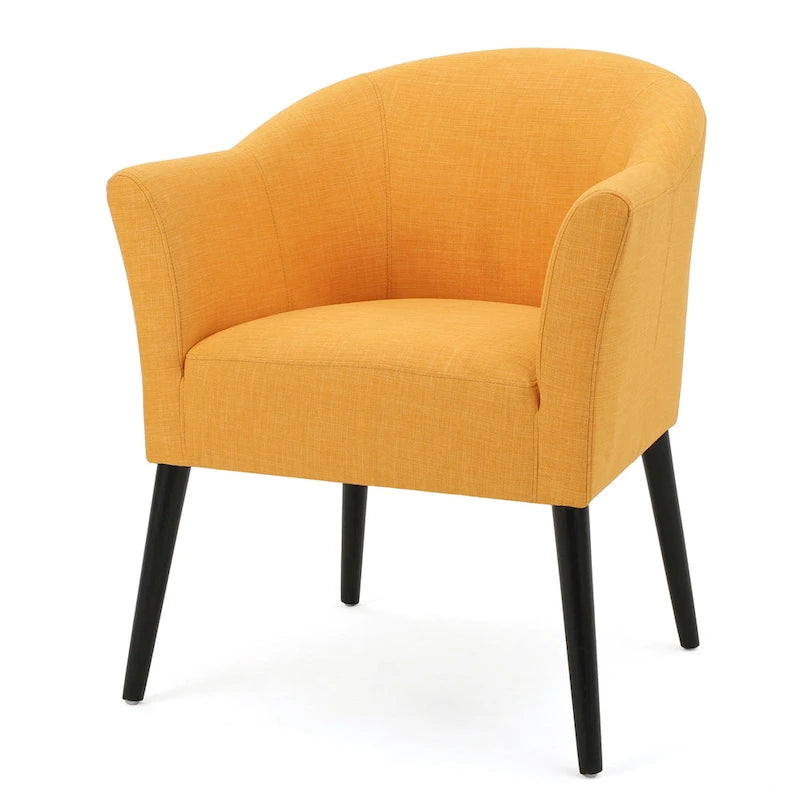 Fauteuil rembourré en tissu, pieds noirs, 1 place