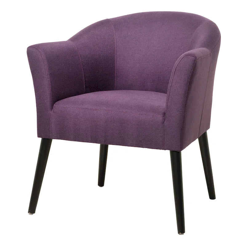 Fauteuil rembourré en tissu, pieds noirs, 1 place