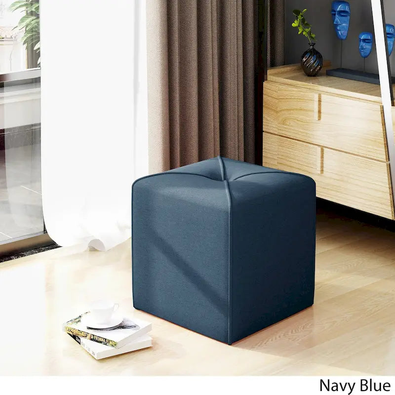 Pouf carré capitonné – Rouge / Lavande / Bleu marine / Violet / Anthracite – 1 place