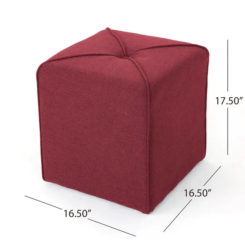 Pouf carré capitonné – Rouge / Lavande / Bleu marine / Violet / Anthracite – 1 place