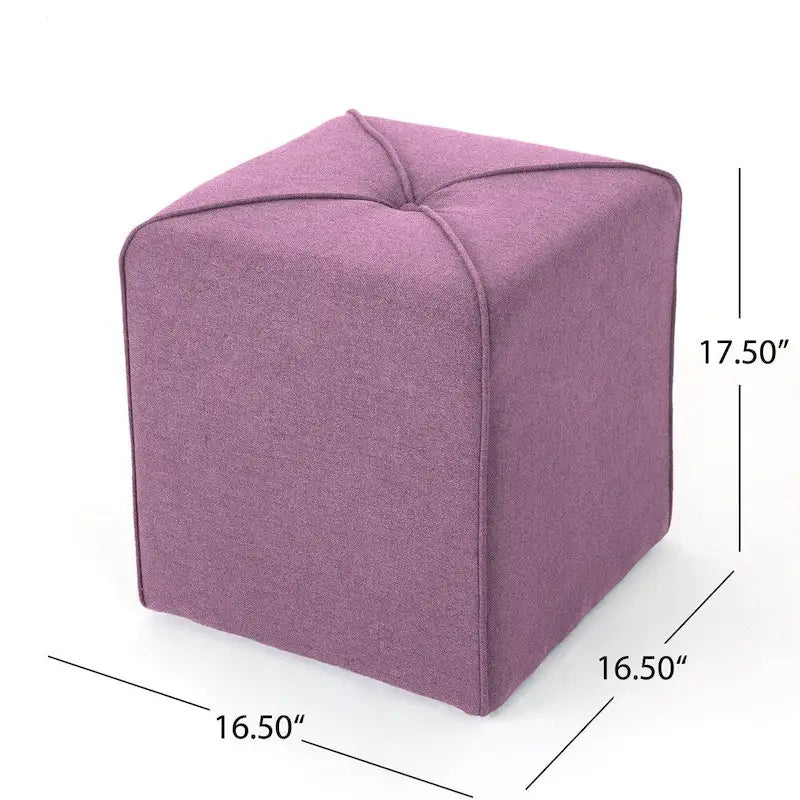 Pouf carré capitonné – Rouge / Lavande / Bleu marine / Violet / Anthracite – 1 place