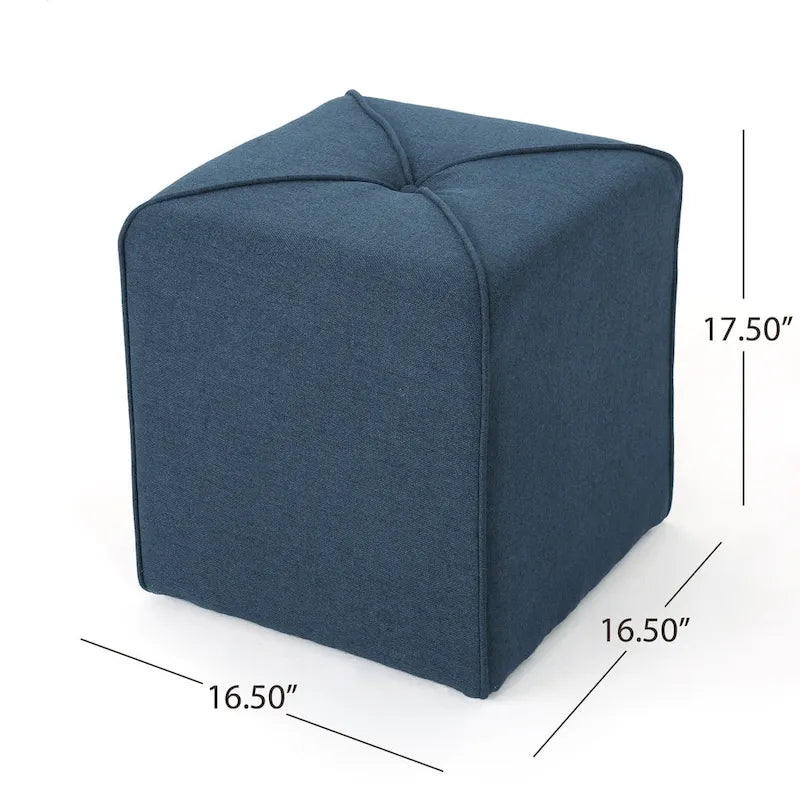 Pouf carré capitonné – Rouge / Lavande / Bleu marine / Violet / Anthracite – 1 place