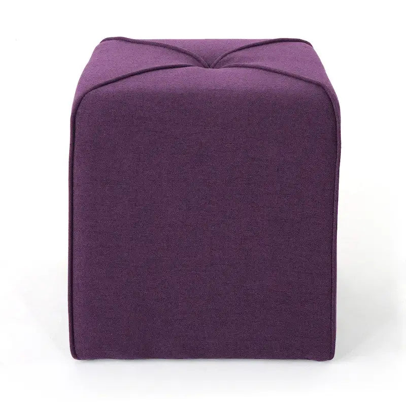 Pouf carré capitonné – Rouge / Lavande / Bleu marine / Violet / Anthracite – 1 place