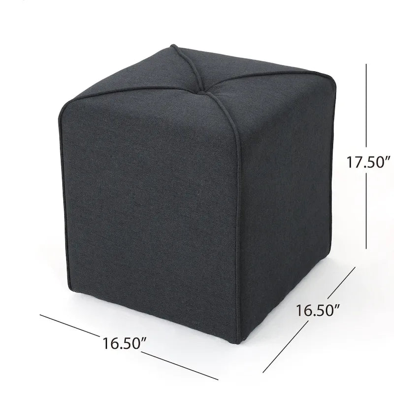 Pouf carré capitonné – Rouge / Lavande / Bleu marine / Violet / Anthracite – 1 place