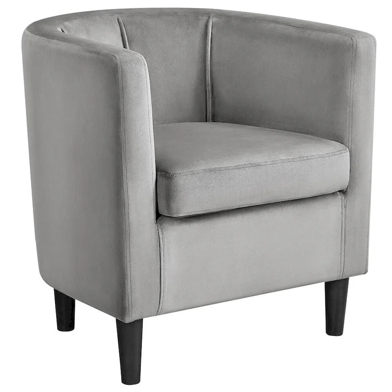 Fauteuil crapaud en velours, une place – Gris / Bleu / Vert olive / Beige