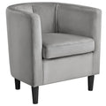 Fauteuil crapaud en velours, une place – Gris / Bleu / Vert olive / Beige