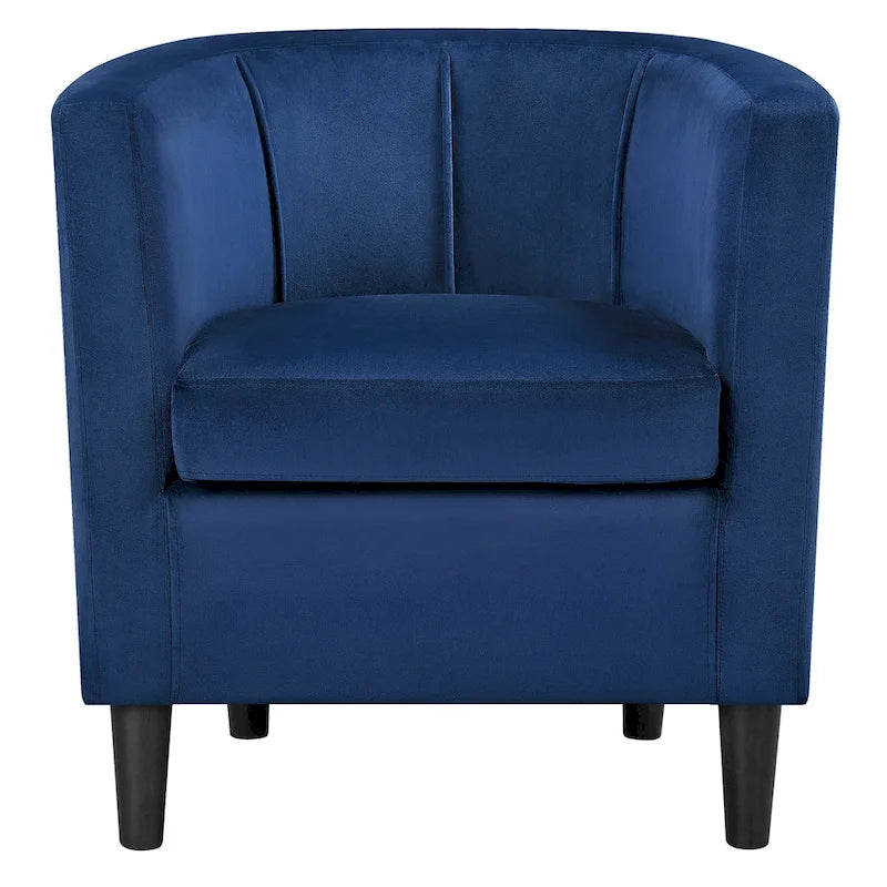 Fauteuil crapaud en velours, une place – Gris / Bleu / Vert olive / Beige