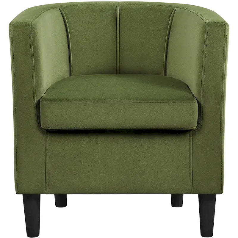 Fauteuil crapaud en velours, une place – Gris / Bleu / Vert olive / Beige