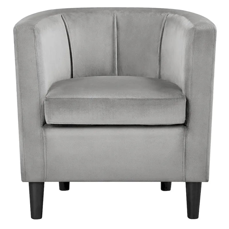 Fauteuil crapaud en velours, une place – Gris / Bleu / Vert olive / Beige