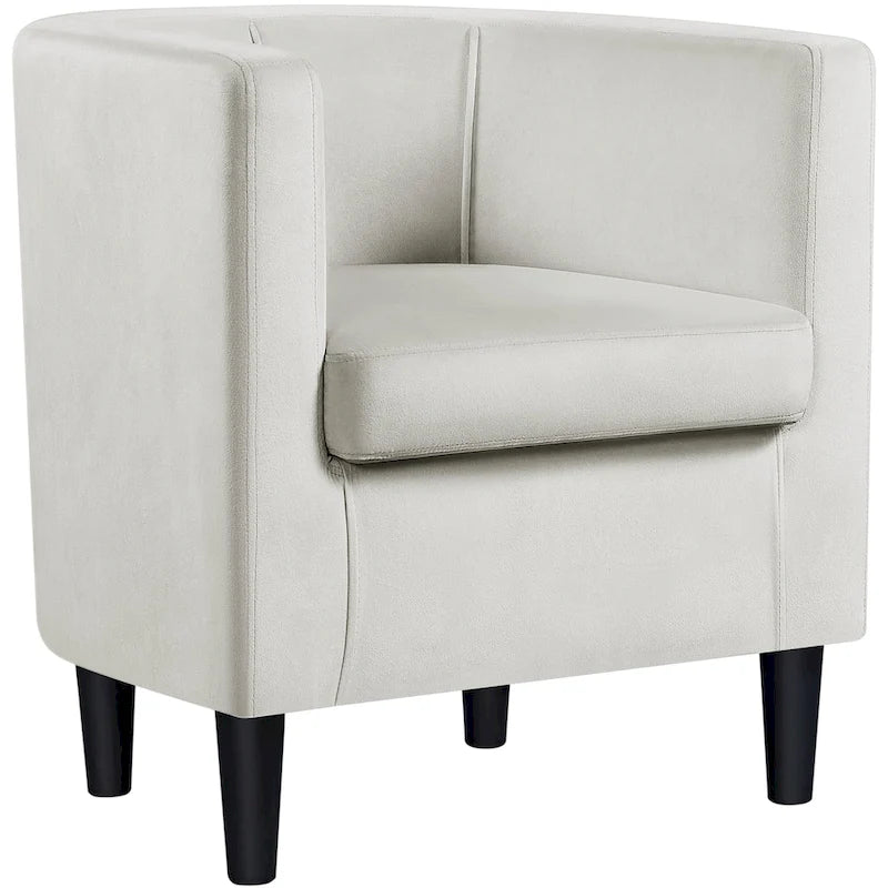 Fauteuil crapaud en velours, une place – Gris / Bleu / Vert olive / Beige