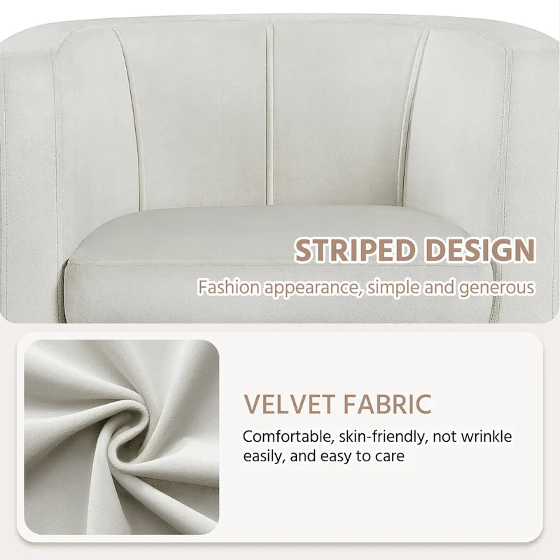 Fauteuil crapaud en velours, une place – Gris / Bleu / Vert olive / Beige