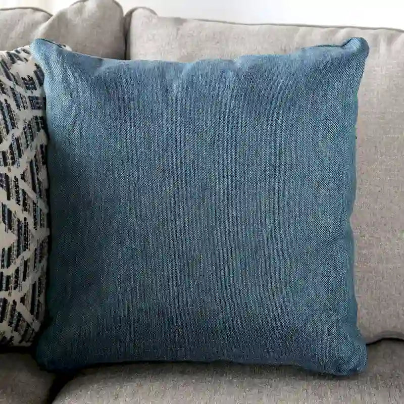 Canapé d'angle en L beige/gris, accoudoirs évasés en chenille, 5 places