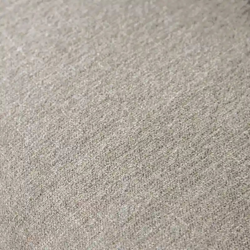Canapé d'angle en L beige/gris, accoudoirs évasés en chenille, 5 places