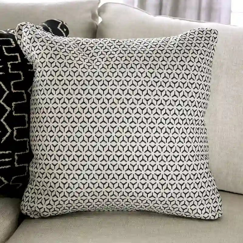 Canapé d'angle en L beige/gris, accoudoirs évasés en chenille, 5 places