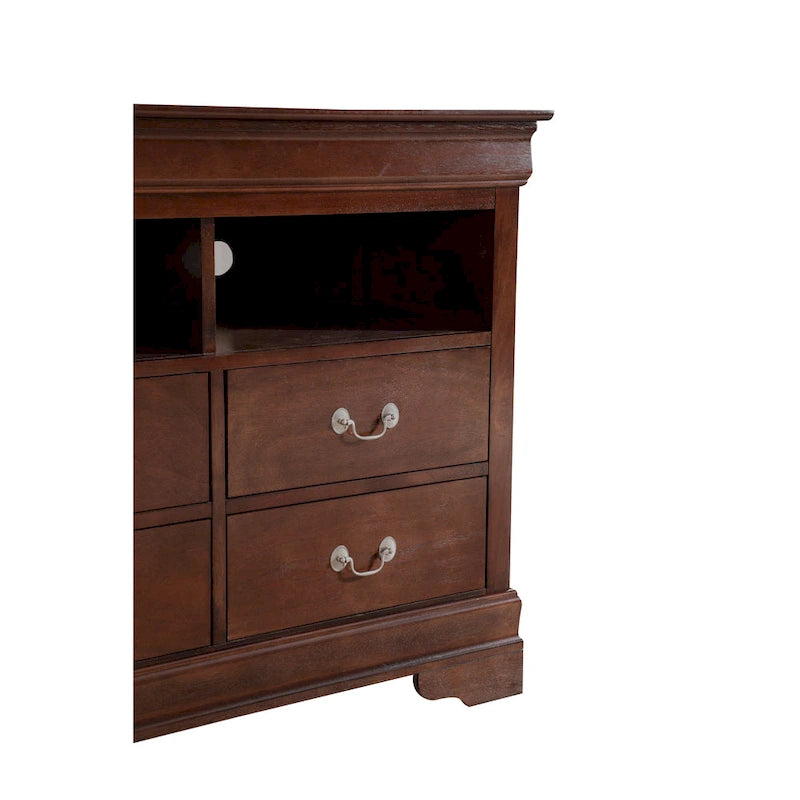 Meuble TV / Commode en bois traditionnel avec 4 tiroirs et 2 étagères – Blanc / Gris / Noir et autres coloris