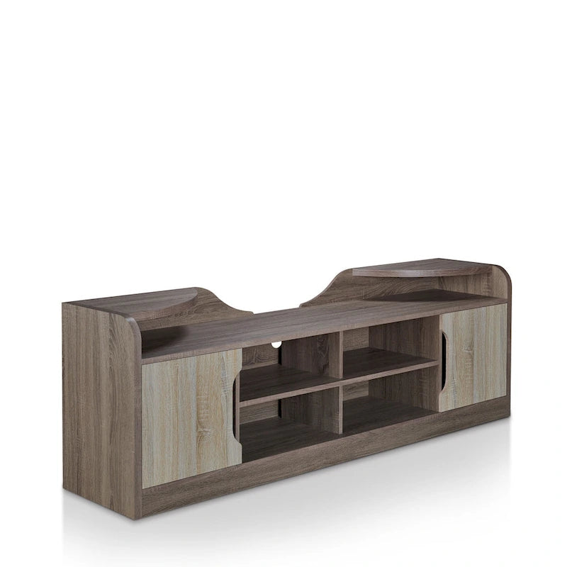 Meuble TV Bicolore Rustique Brun Châtaigne, 72,8 po, 1 pièce