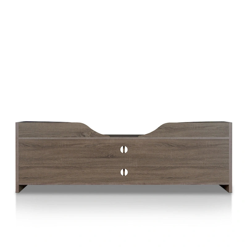 Meuble TV Bicolore Rustique Brun Châtaigne, 72,8 po, 1 pièce