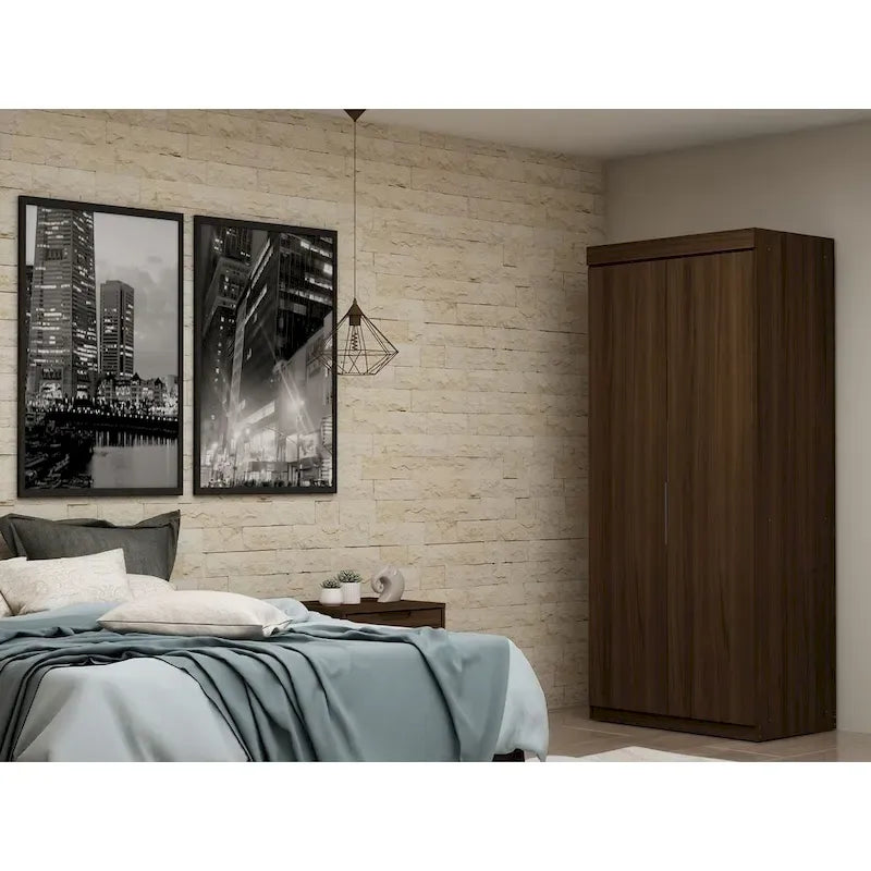 Armoire de rangement modulable autoportante avec tiroirs et étagères ouvertes – Bleu nuit / Marron / Blanc, assemblage par 1 personne