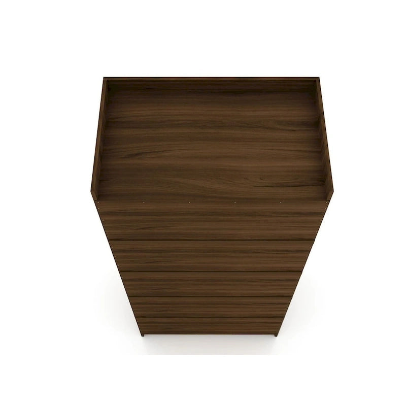 Armoire de rangement modulable autoportante avec tiroirs et étagères ouvertes – Bleu nuit / Marron / Blanc, assemblage par 1 personne