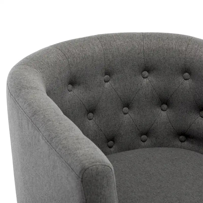 Fauteuil club en lin capitonné, jaune / gris foncé / bleu / gris clair, 1 place
