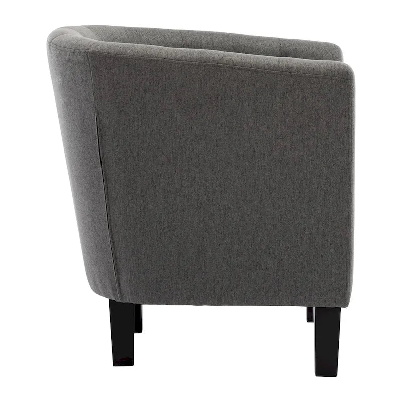 Fauteuil club en lin capitonné, jaune / gris foncé / bleu / gris clair, 1 place